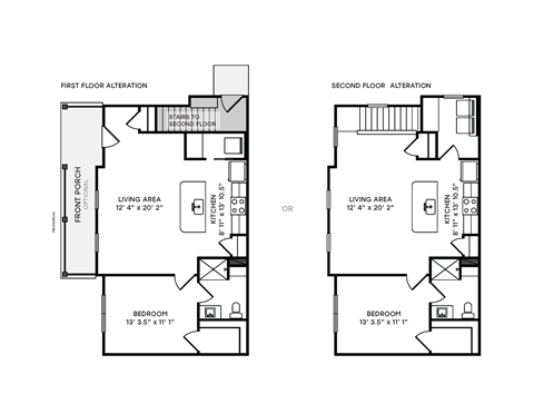 Floor plan for 1 bed, 1 bath, 689 sqft